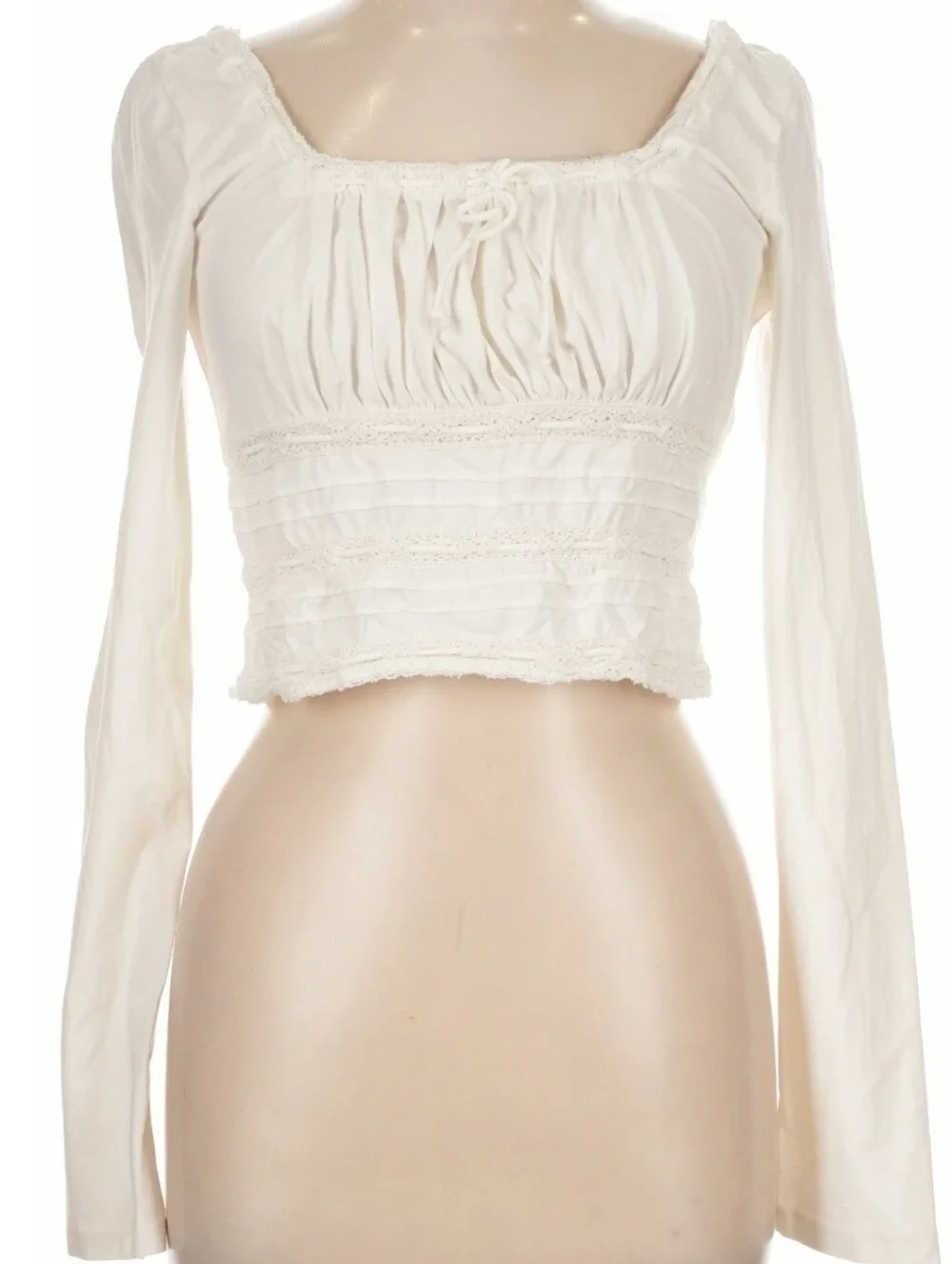 Free People Scarlet Smocked Long Sleeve Top-Cream